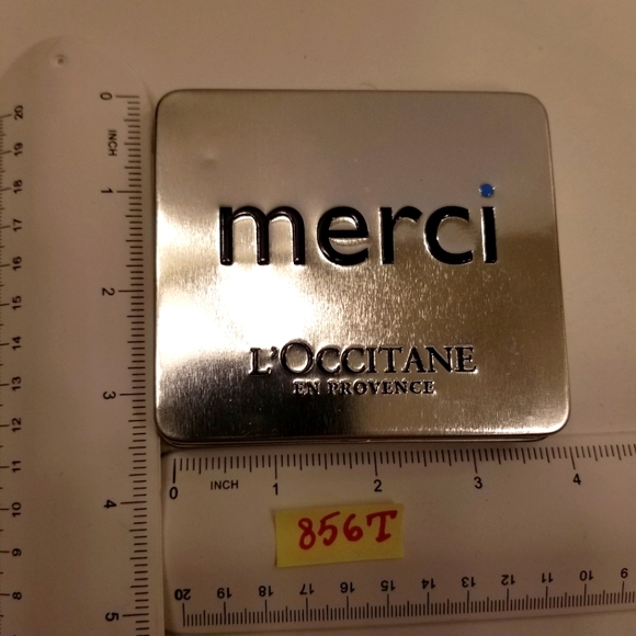 #856T L'Occitane Siver-tone Merci Tin - Picture 3 of 8